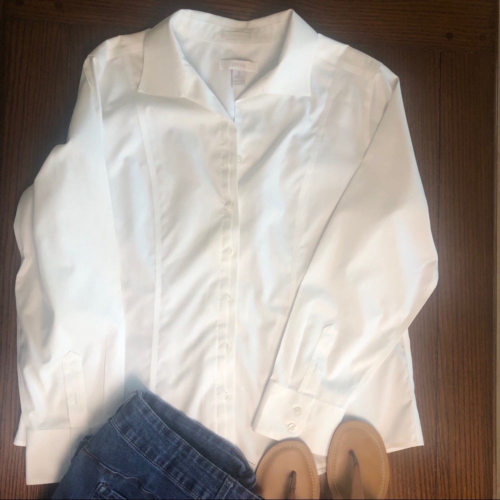 Chico’s white button down shirt
